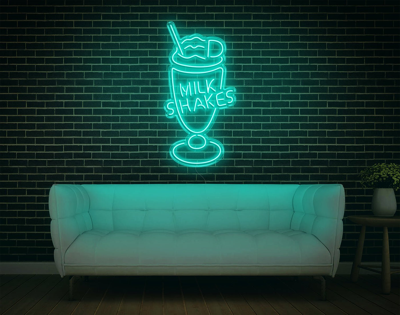 Milk Shakes LED Neon Sign - 37inch x 19inchHot Pink