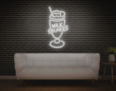 Milk Shakes LED Neon Sign - 37inch x 19inchWhite