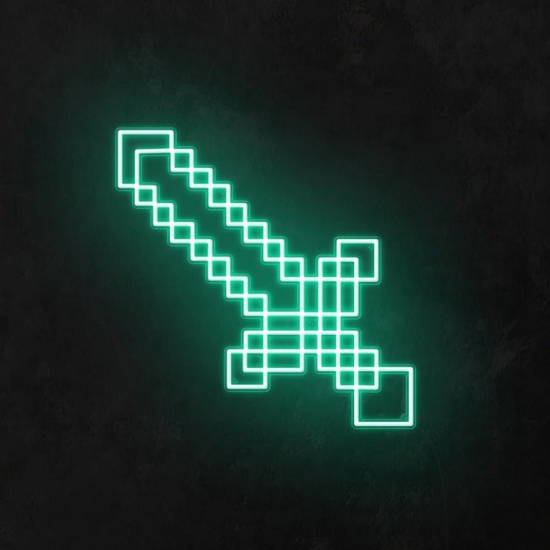 Minecraft Sword Neon Sign - White