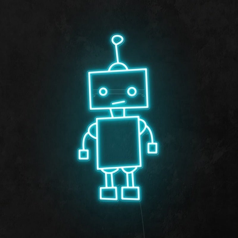 Mini Robot Neon Sign - White