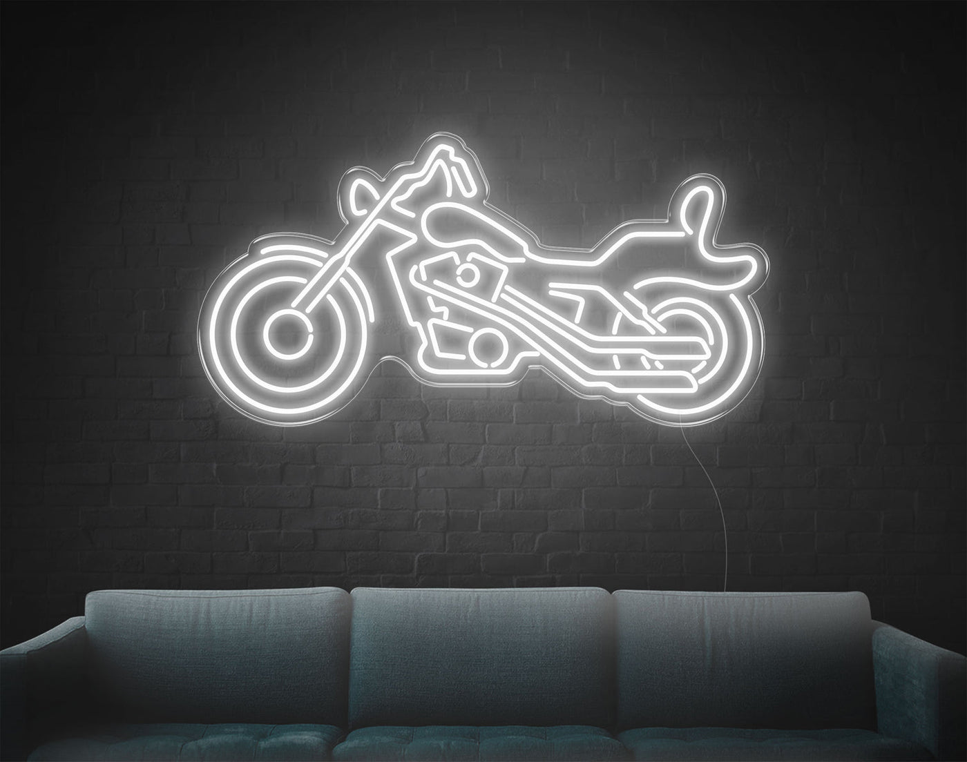 Motor LED Neon Sign - 19inch x 37inchWhite