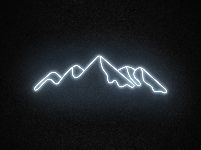 Mountain Skyline Neon Sign - White