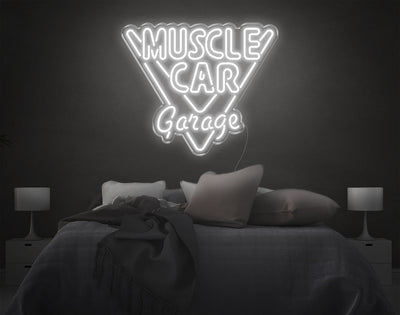 Muscle Car Garage LED Neon Sign - 22inch x 26inchHot Pink