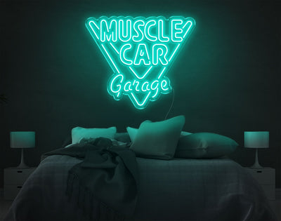 Muscle Car Garage LED Neon Sign - 22inch x 26inchHot Pink