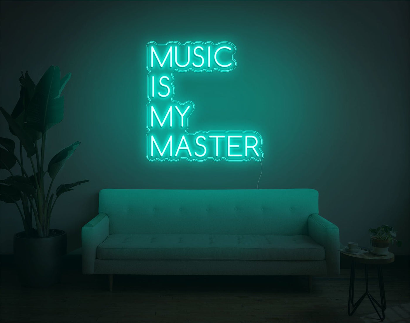 Music Is My Master LED Neon Sign - 20inch x 19inchHot Pink