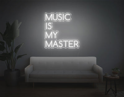 Music Is My Master LED Neon Sign - 20inch x 19inchHot Pink