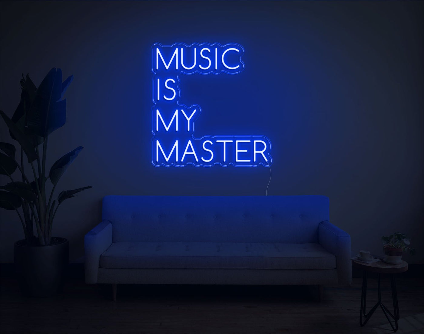 Music Is My Master LED Neon Sign - 20inch x 19inchHot Pink