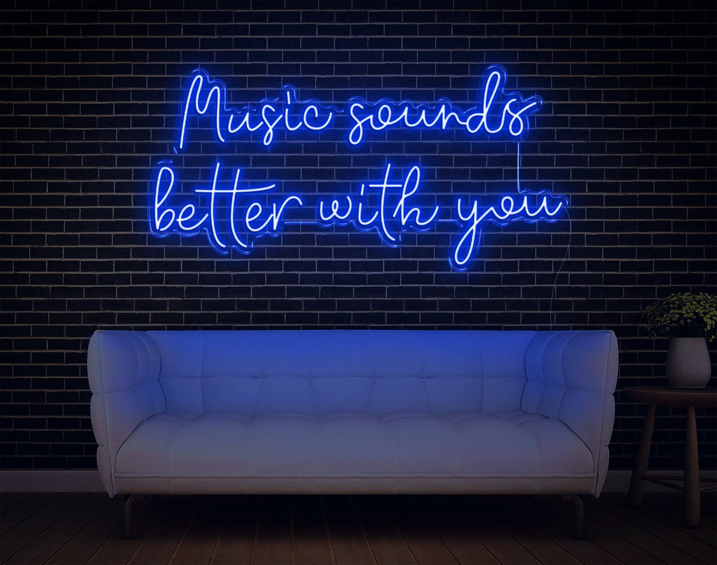 Music Sounds Better With You LED Neon Sign - 23inch x 48inchHot Pink