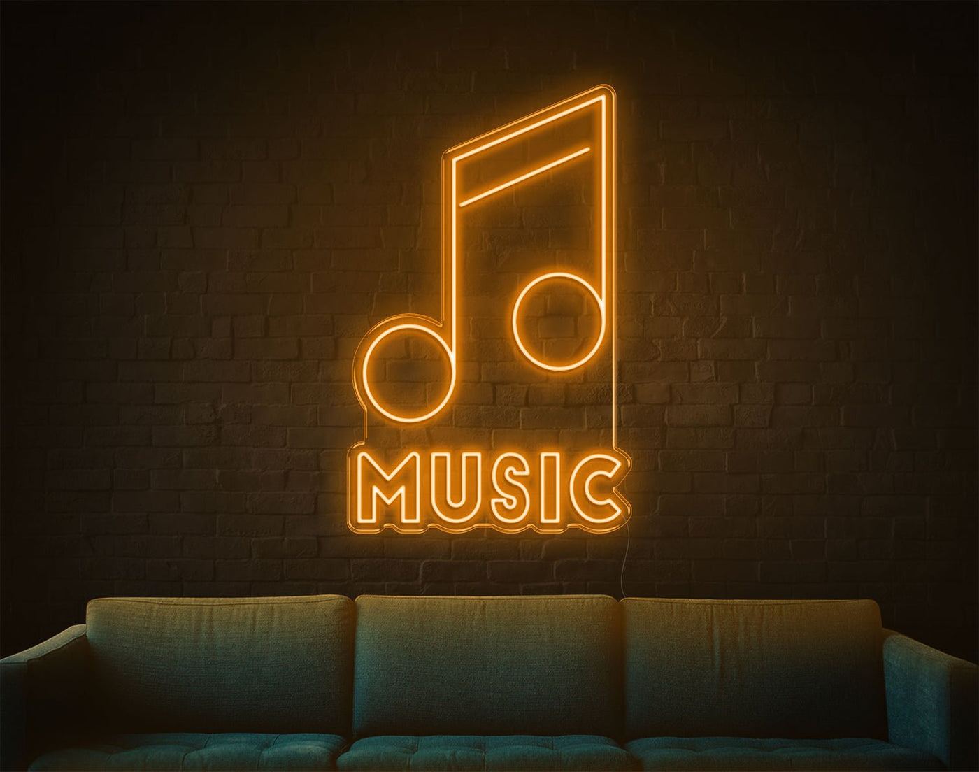 Music V1 LED Neon Sign - 14inch x 9inchOrange