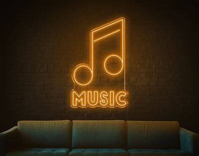 Music V1 LED Neon Sign - 14inch x 9inchOrange