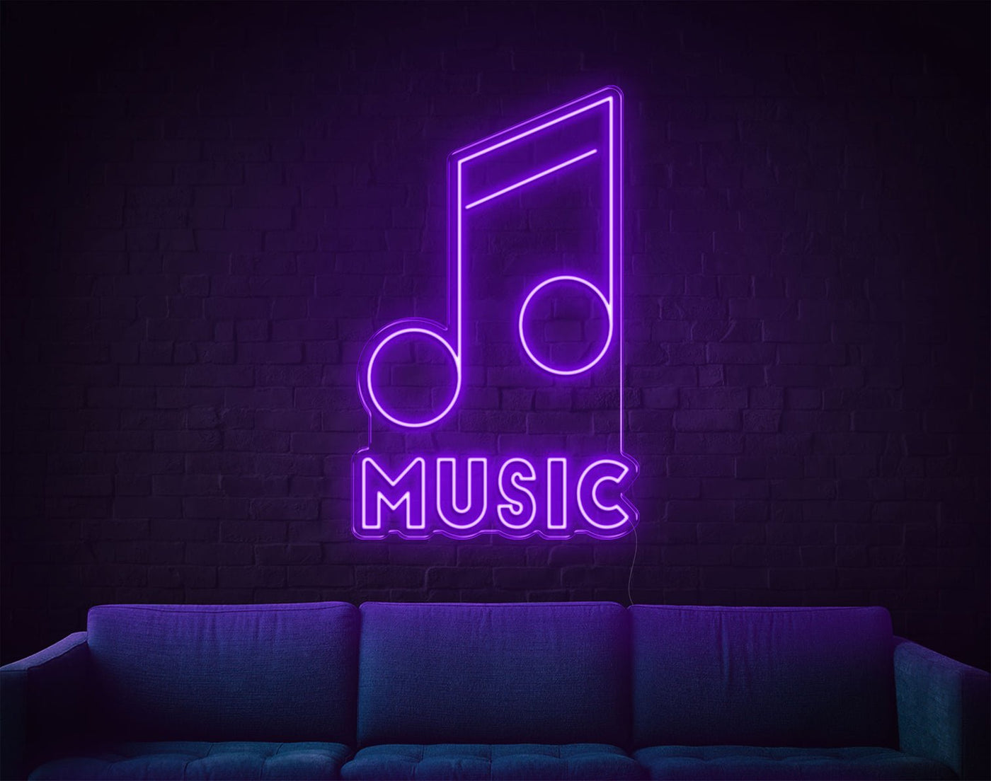 Music V1 LED Neon Sign - 14inch x 9inchPurple