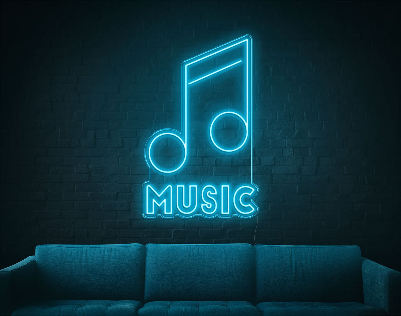 Music V1 LED Neon Sign - 14inch x 9inchLight Blue