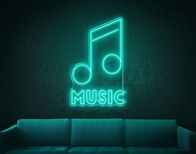 Music V1 LED Neon Sign - 14inch x 9inchTurquoise