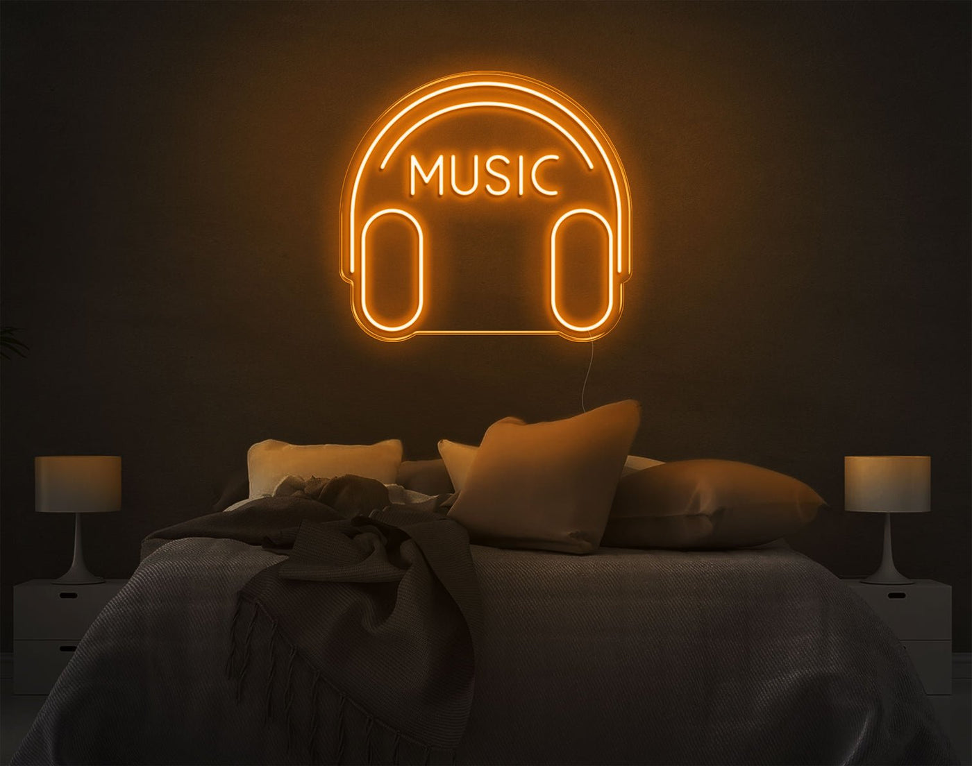 Music V2 LED Neon Sign - 19inch x 20inchOrange