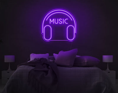 Music V2 LED Neon Sign - 19inch x 20inchPurple