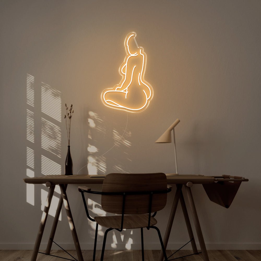 Naked Body LED Neon Sign - 18inch x 27inchWarm White