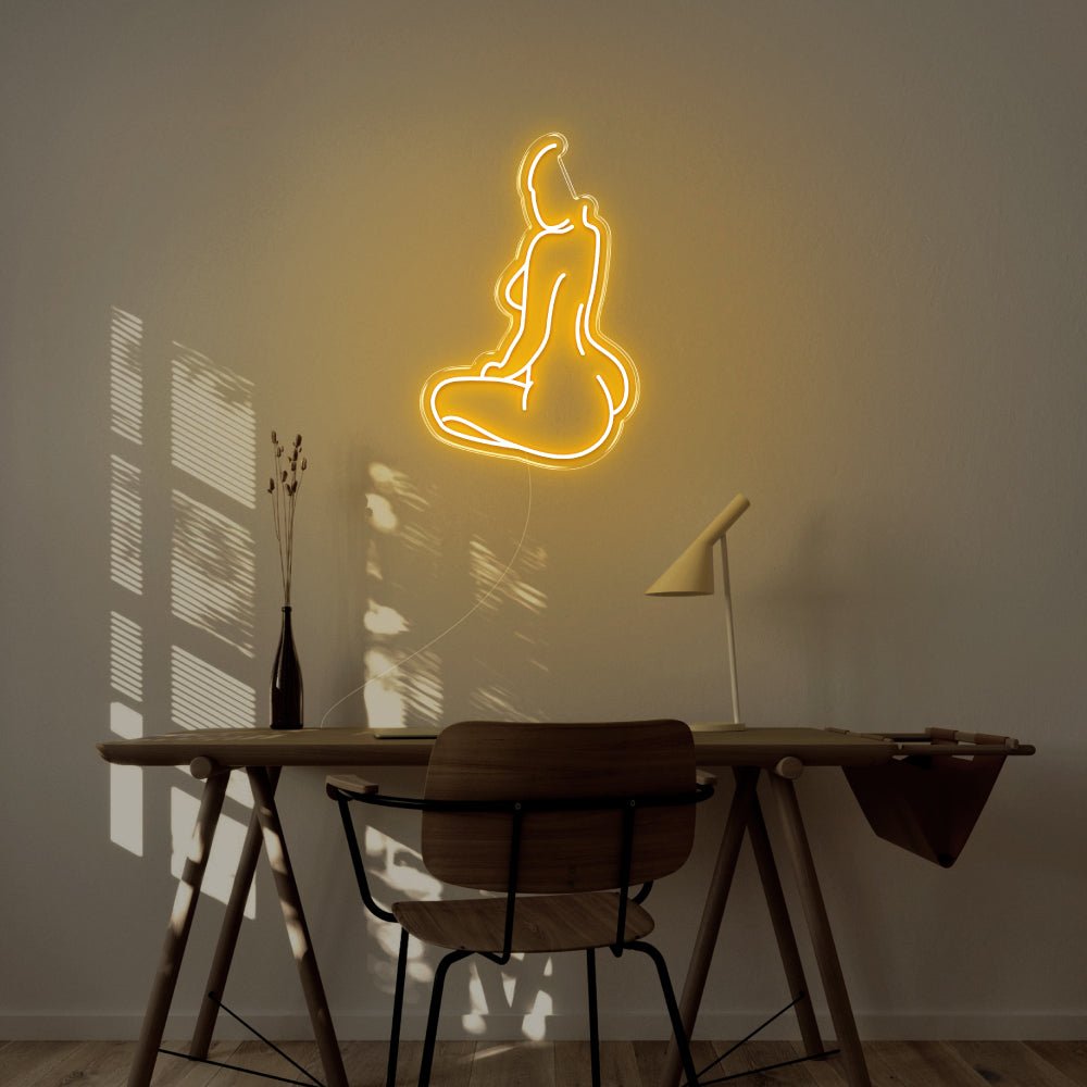 Naked Body LED Neon Sign - 18inch x 27inchDark Orange