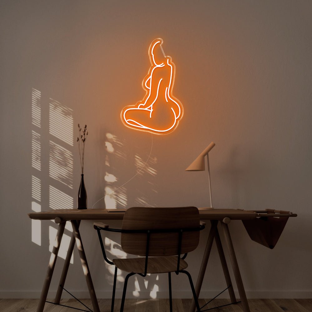 Naked Body LED Neon Sign - 18inch x 27inchOrange