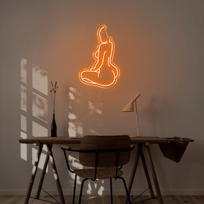 Naked Body LED Neon Sign - 18inch x 27inchOrange