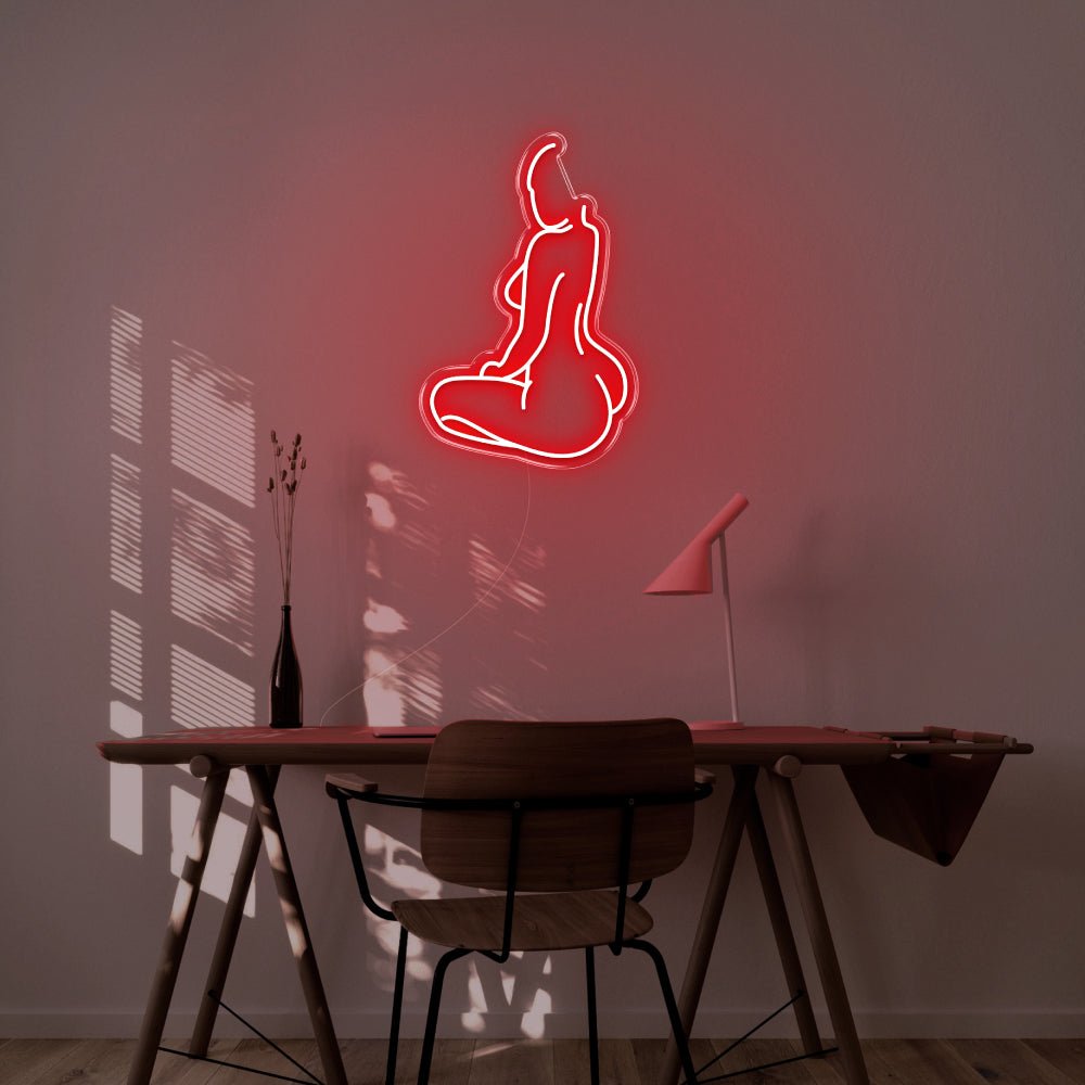 Naked Body LED Neon Sign - 18inch x 27inchLight Pink