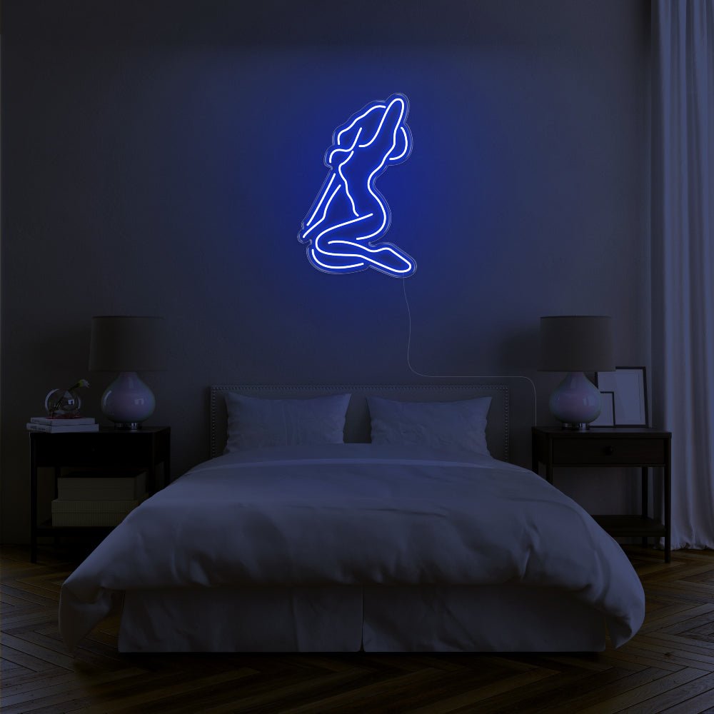 Naked Lady LED Neon Sign - 19inch x 30inchBlue