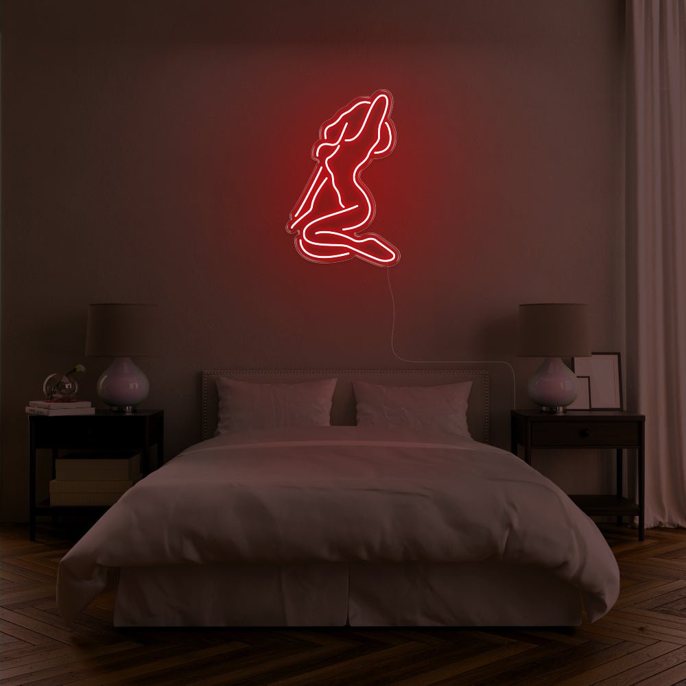 Naked Lady LED Neon Sign - 19inch x 30inchRed