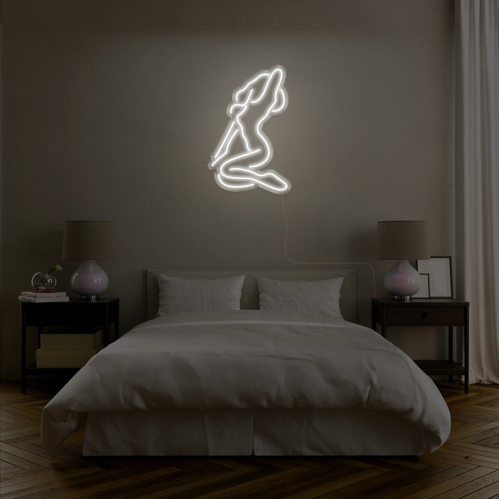 Naked Lady LED Neon Sign - 19inch x 30inchWhite