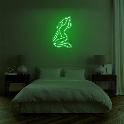 Naked Lady LED Neon Sign - 19inch x 30inchGreen