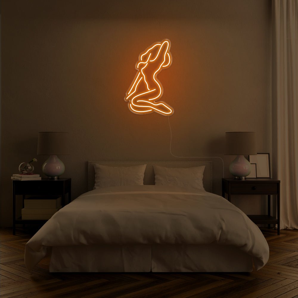 Naked Lady LED Neon Sign - 19inch x 30inchOrange