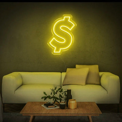 NEON DOLLAR SIGN - Lemon Yellow30 inches