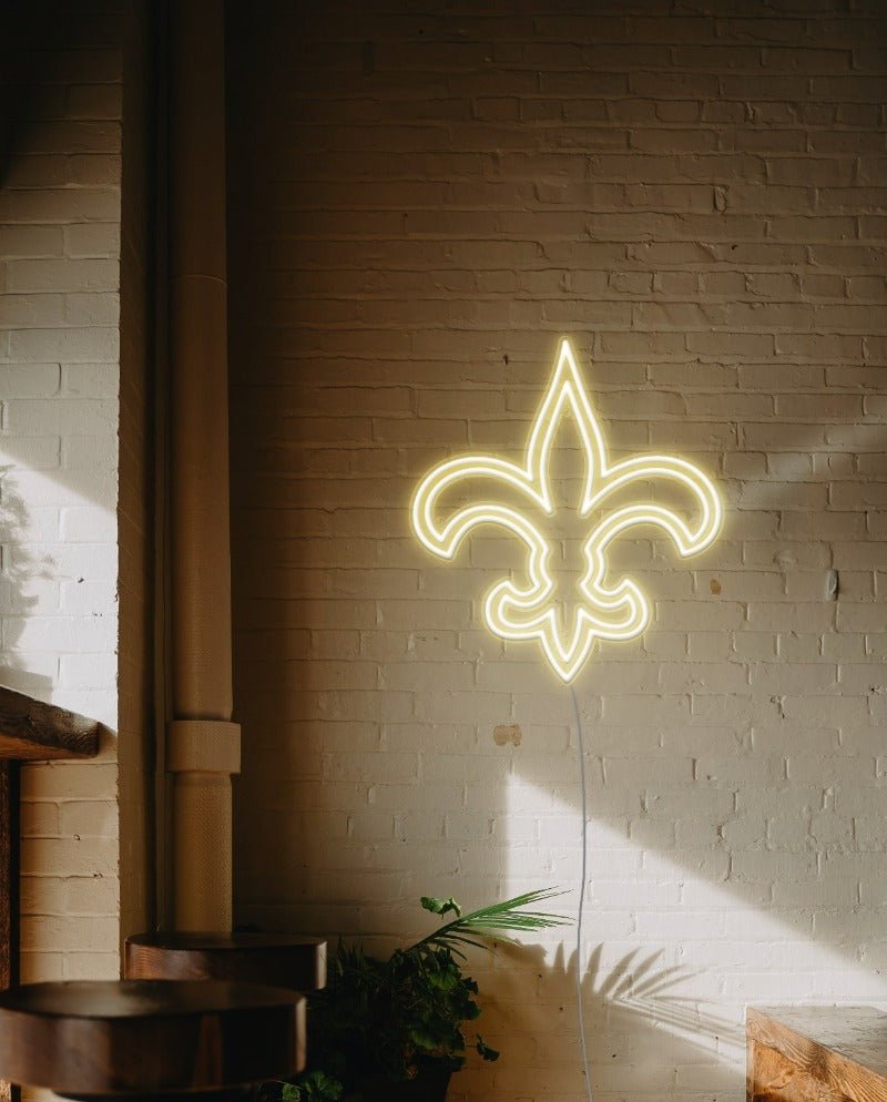 New Orleans Saints Neon Sign - White