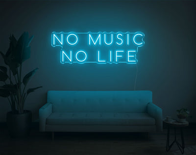 No Music No Life LED Neon Sign - 12inch x 34inchHot Pink