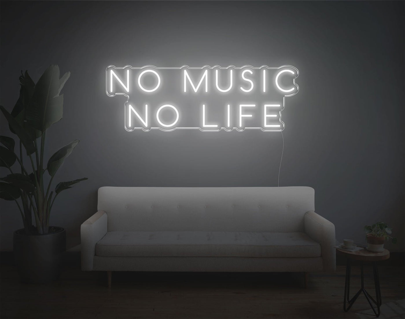 No Music No Life LED Neon Sign - 12inch x 34inchHot Pink