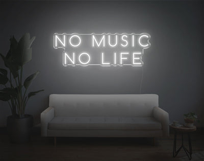 No Music No Life LED Neon Sign - 12inch x 34inchHot Pink