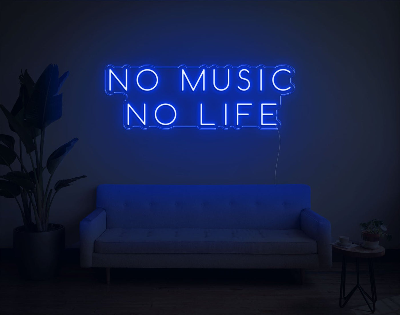 No Music No Life LED Neon Sign - 12inch x 34inchHot Pink