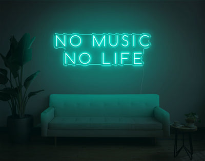 No Music No Life LED Neon Sign - 12inch x 34inchHot Pink