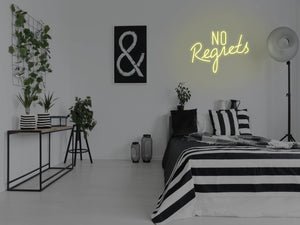 No Regrets LED Neon Sign - Pink