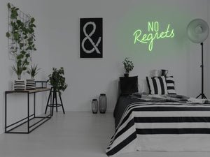 No Regrets LED Neon Sign - Pink