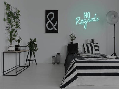 No Regrets LED Neon Sign - Aqua