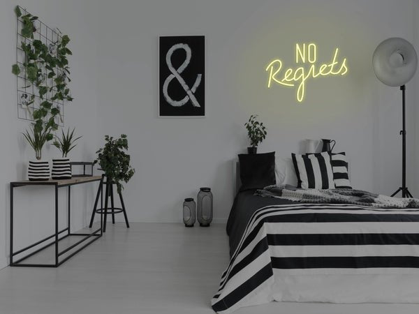 No Regrets LED Neon Sign - Yellow