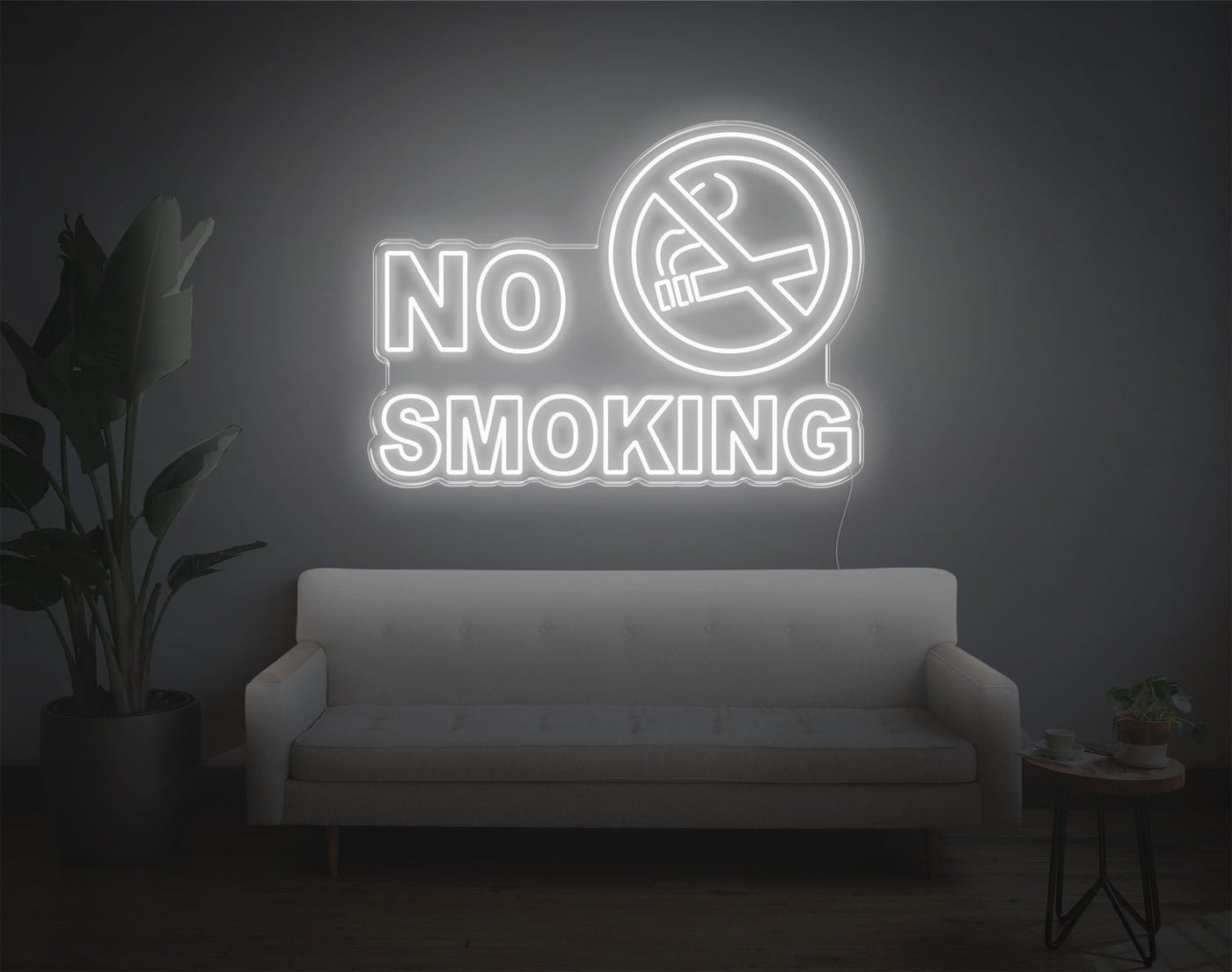 No Smoking LED Neon Sign - 26inch x 35inchHot Pink