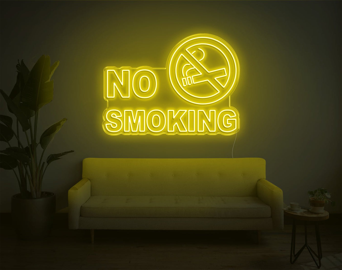 No Smoking LED Neon Sign - 26inch x 35inchHot Pink