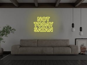 Not Today Satan LED Neon Sign - Pink