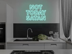 Not Today Satan LED Neon Sign - Pink