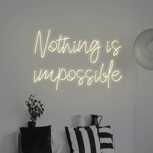 Nothing Is Impossible LED Neon Sign - Pink