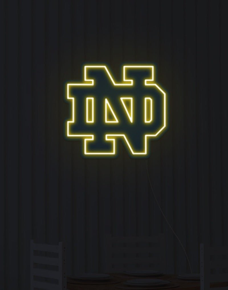 Notre Dame Football Neon Sign - White