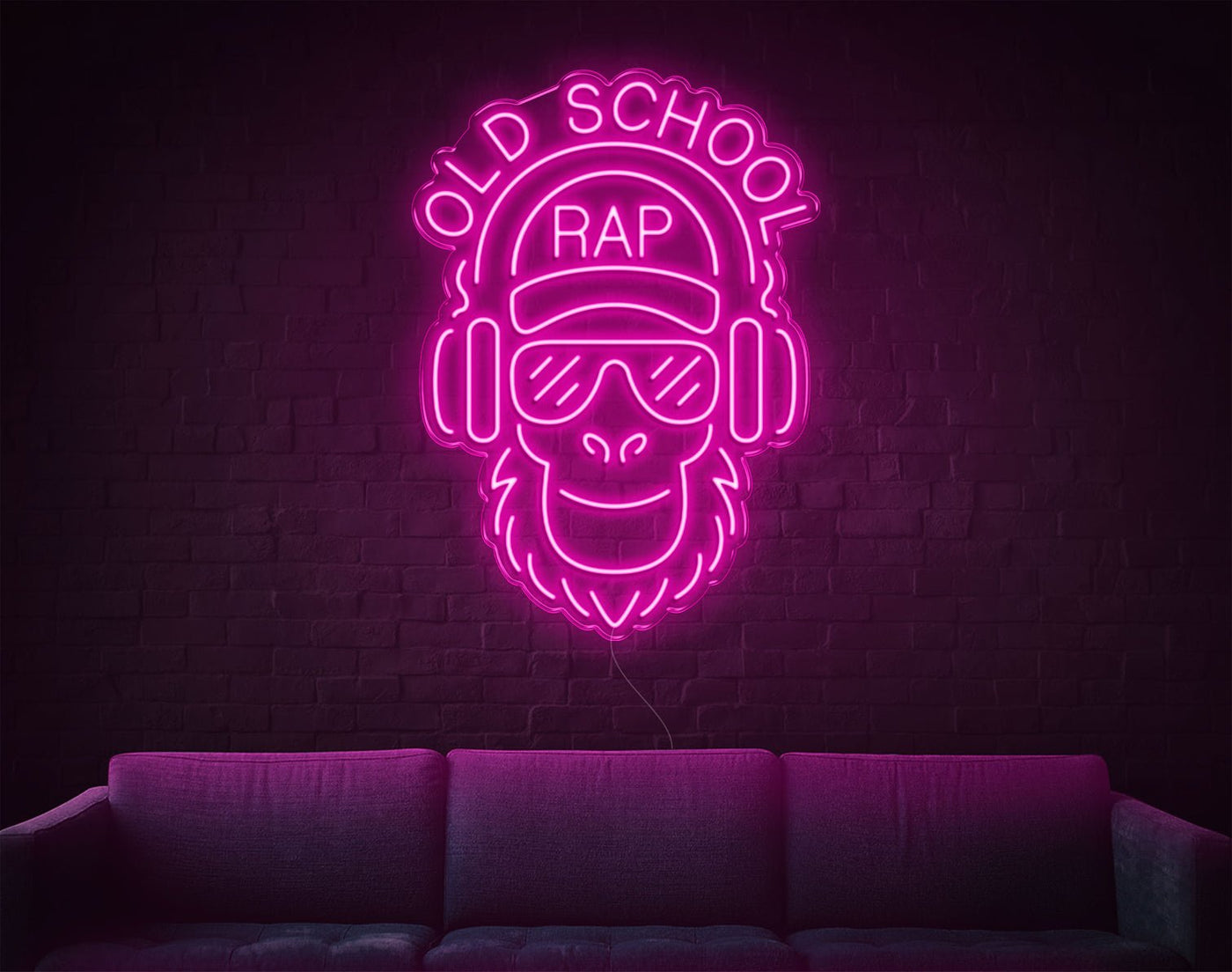 Old School Rap LED Neon Sign - 35inch x 25inchHot Pink