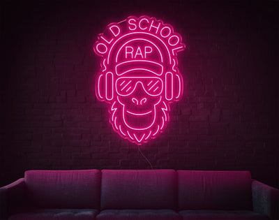 Old School Rap LED Neon Sign - 35inch x 25inchHot Pink