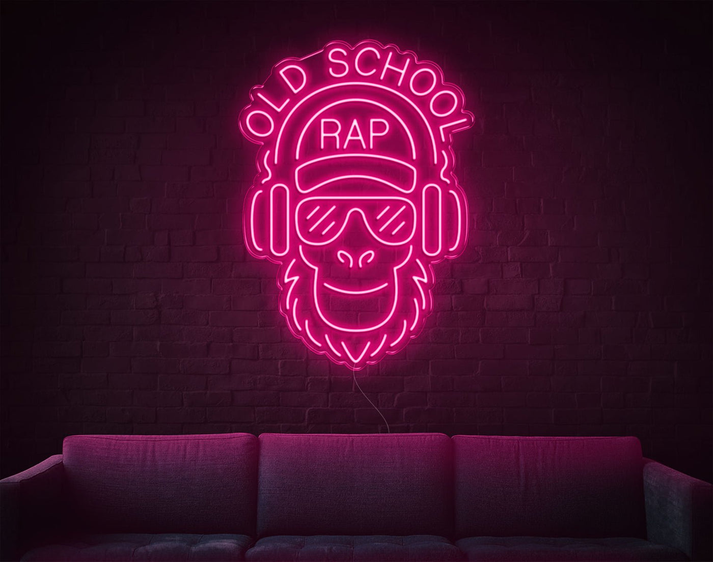 Old School Rap LED Neon Sign - 35inch x 25inchLight Pink