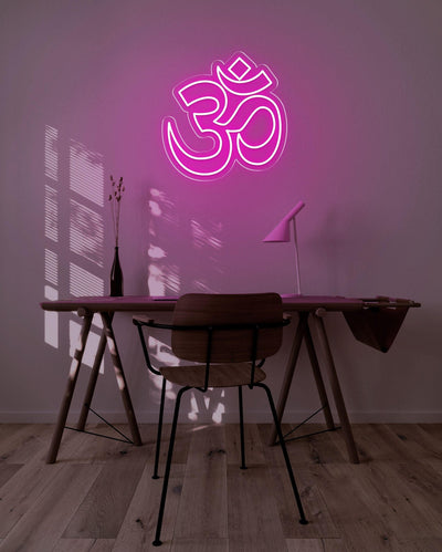 OM LED neon sign - 22inch x 22inchDark Blue